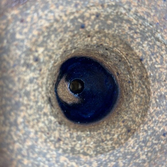 Salterra Spice Shaker Blue Ceramic Pottery w/ Geode Crackle Glass - Picture 9 of 9